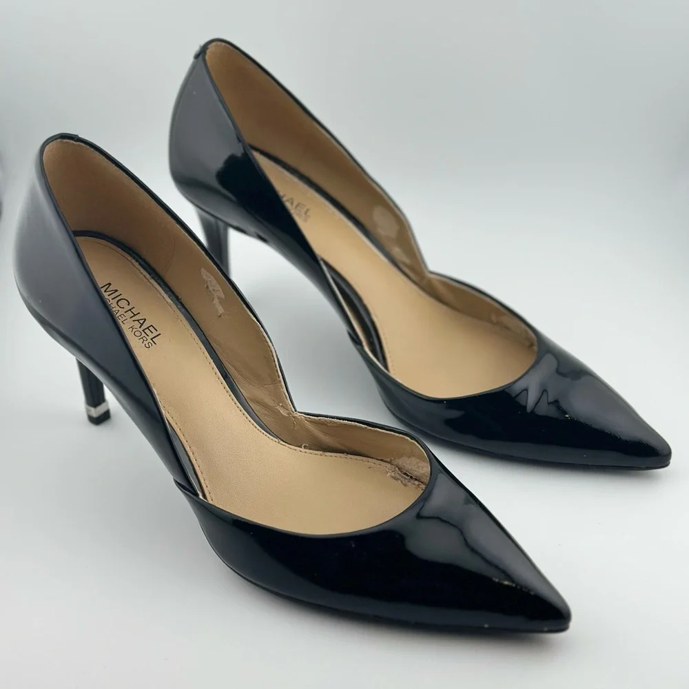 Michael Kors Black Patent Leather Pointed-Toe Heels